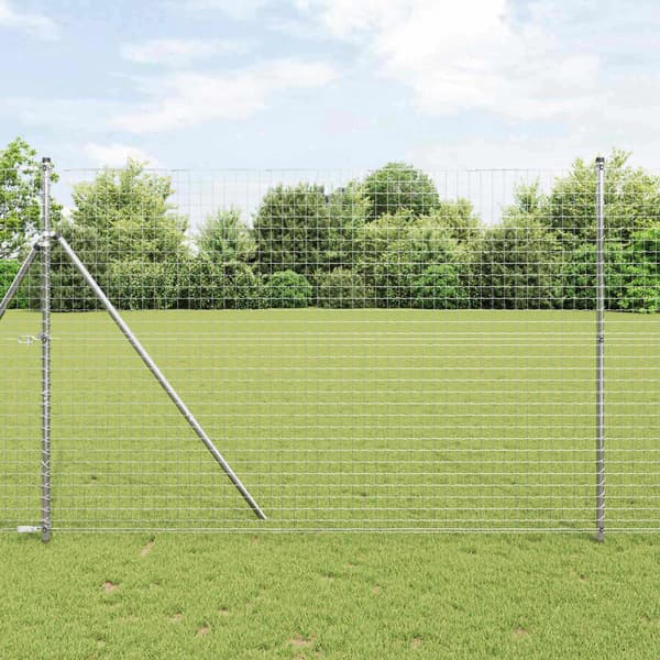 vidaXL Staketstolpar 2 pcs Silver 200 cm Pulverlackerad stål