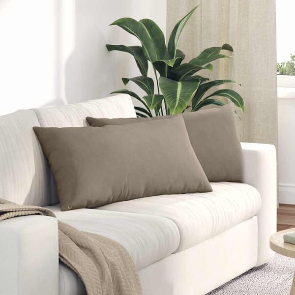 vidaXL Soffkuddar 2 st Gråbrun 80 x 40 cm tyg