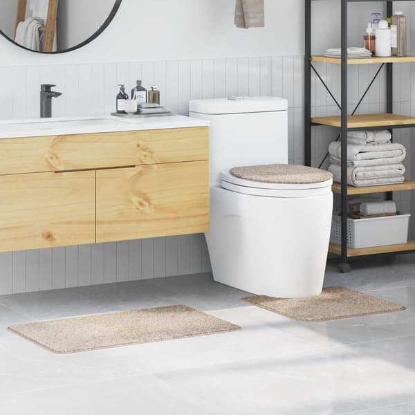 vidaXL Badmatta 3 pcs Kräm 50 x 50 cm Polypropylen