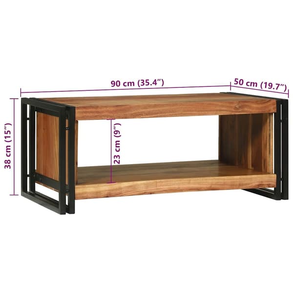 vidaXL Kaffebord Brun 90 x 50 x 38 cm Solid akasietre
