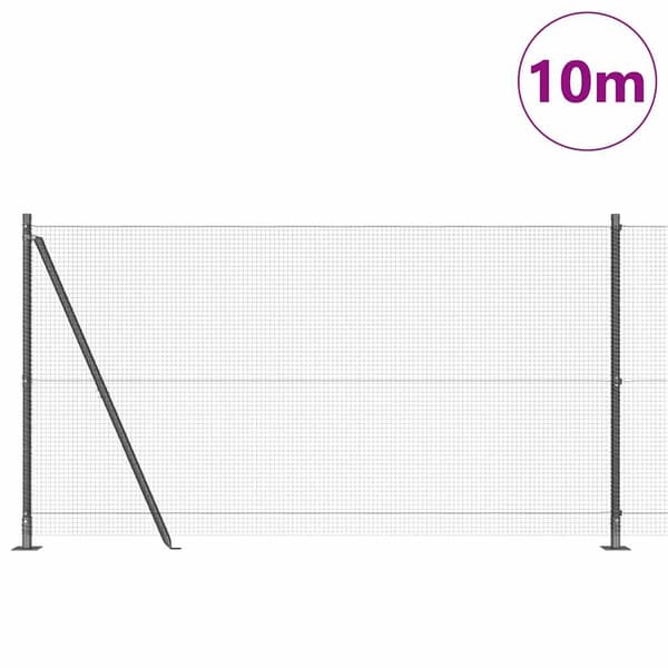 vidaXL Gjerde med innlegg. Grå 1.2 x 10 m Stål
