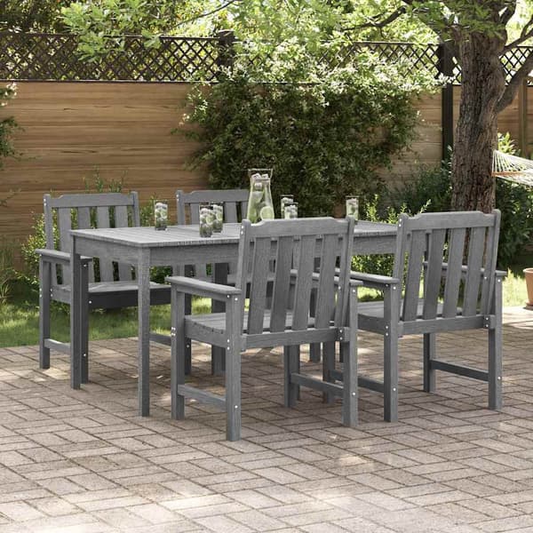vidaXL Trädgård Stol 4 pcs Ljusgrå 65.5 x 59 x 88 cm polyeten
