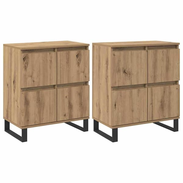 vidaXL Serviesskap 2 pcs Artisan Eik 60 x 35 x 70 cm