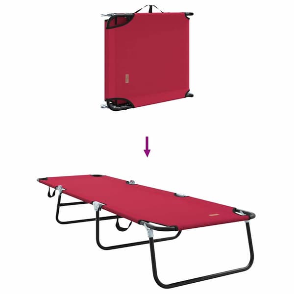 vidaXL Sammenleggbar solstol 2 pcs Rød 188 x 57 x 86,5 cm Polyester