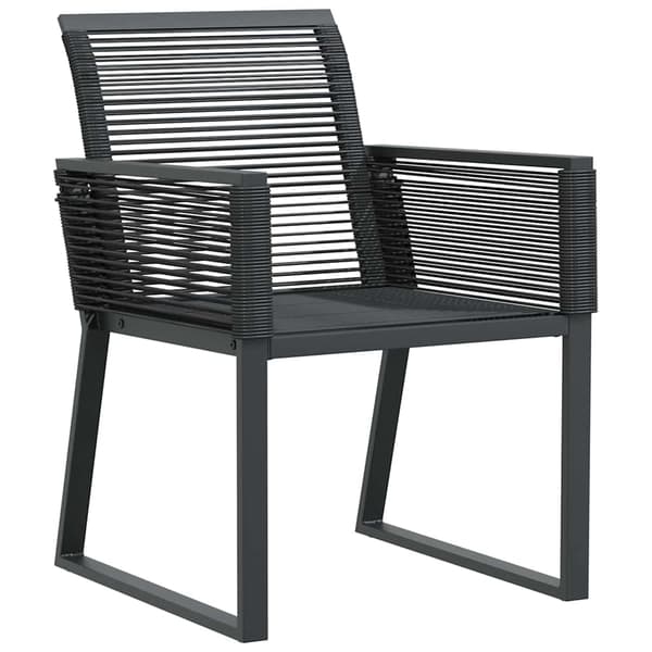 vidaXL Trädgårdsmöbelset 9 pcs Svart Pulverlackerat stål