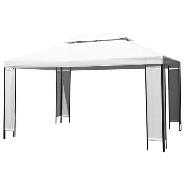 vidaXL Paviljong med LED-lysslynge 3x4 m hvit