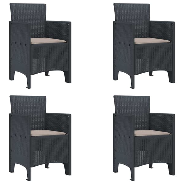 vidaXL Trädgårdsmöbelset 5 pcs Antracit Polypropylen
