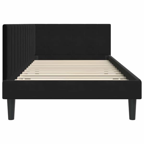 vidaXL Hörnssängram Svart 100 x 200 cm Sammet