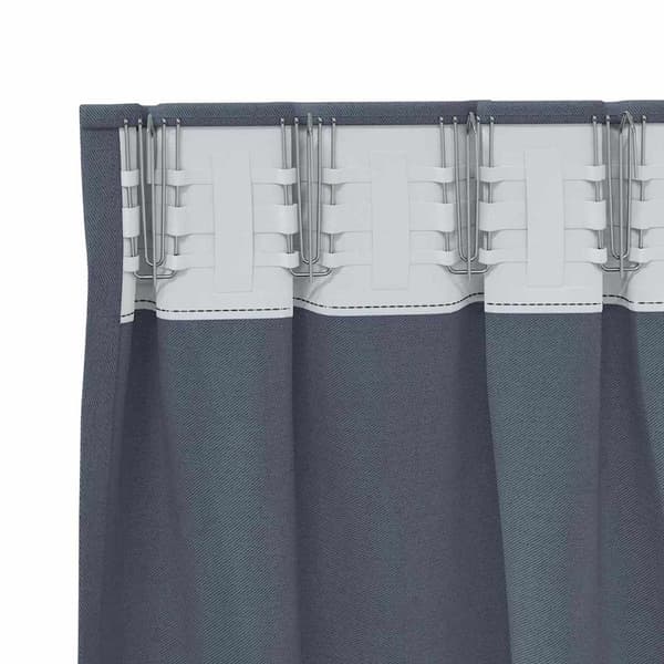 vidaXL Mörkläggningsgardiner med Ringar Antracit Polyester