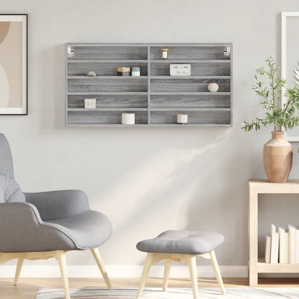vidaXL Hyller grå sonoma 100x8,5x50 cm konstruert tre