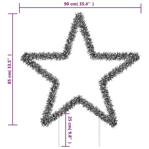 vidaXL Julelysdekorasjon med pigger stjerne 115 LEDs 85 cm