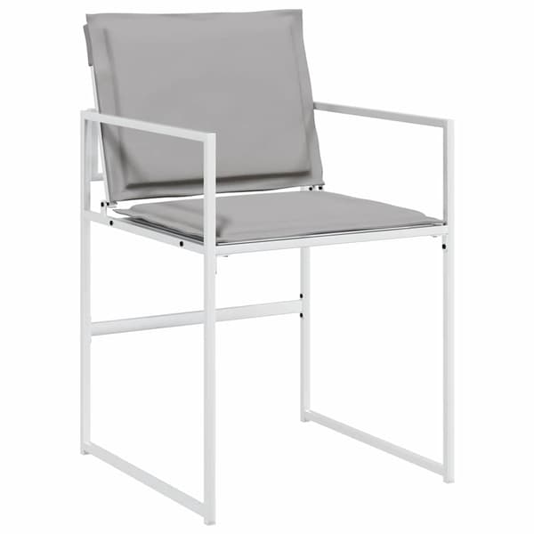 vidaXL Trädgårdsmöbelset 5 pcs Vit Pulverlackerat stål