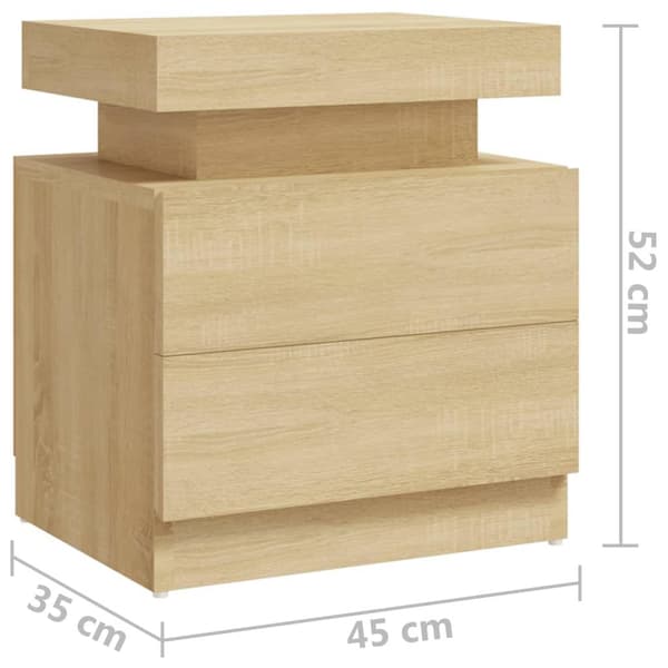 vidaXL Nattbord sonoma eik 45x35x52 cm sponplate
