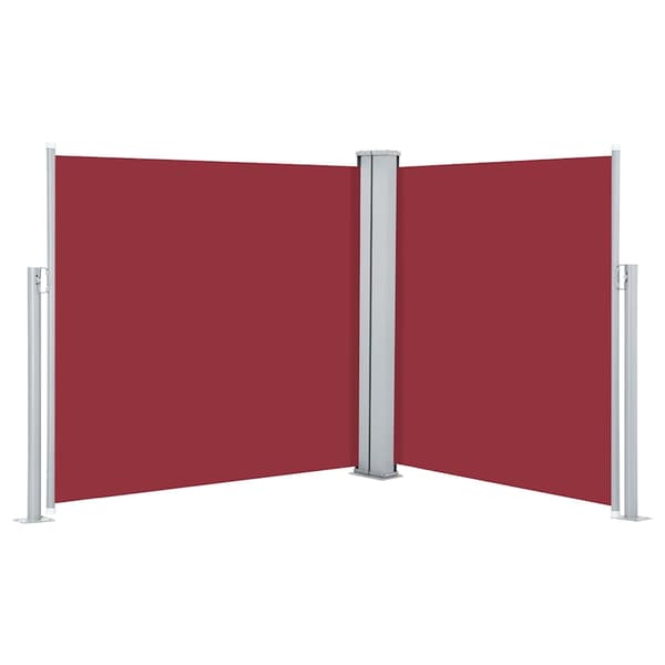 vidaXL Infällbar sidomarkis röd 100x600 cm