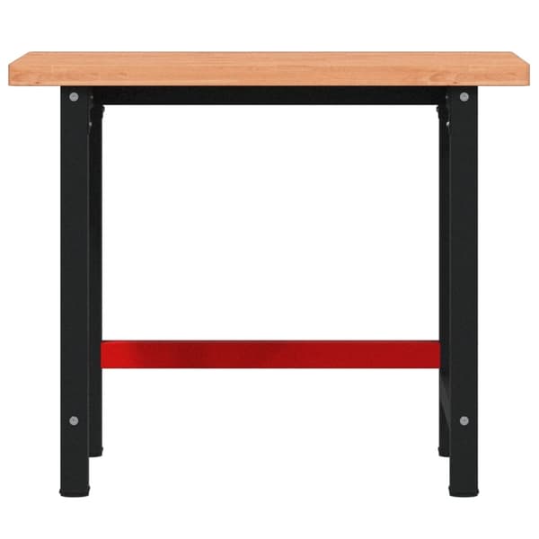 vidaXL Arbetsbänk 100x60x83 cm massiv bok rektangulär