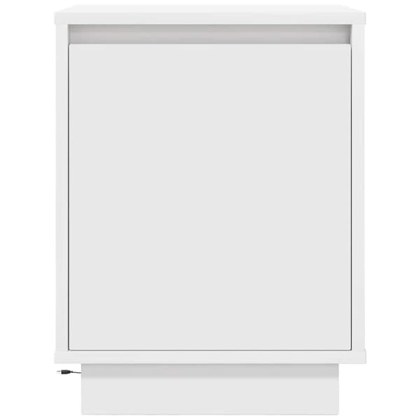 vidaXL Nattskap med LED-lys Hvit 38x34x50 cm