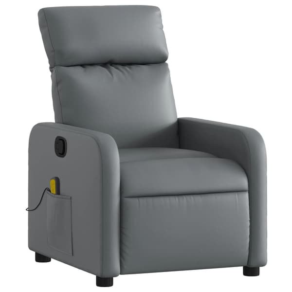 vidaXL Massagefåtölj grå konstläder