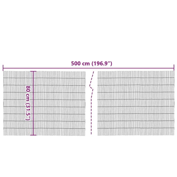 vidaXL Hagegjerde 500x80 cm siv