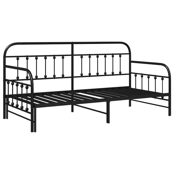 vidaXL Dagbäddram Svart 90 x 190 cm Pulverlackerat stål
