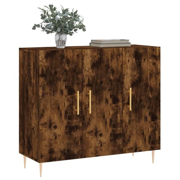 vidaXL Skjenk røkt eik 90x34x80 cm konstruert tre