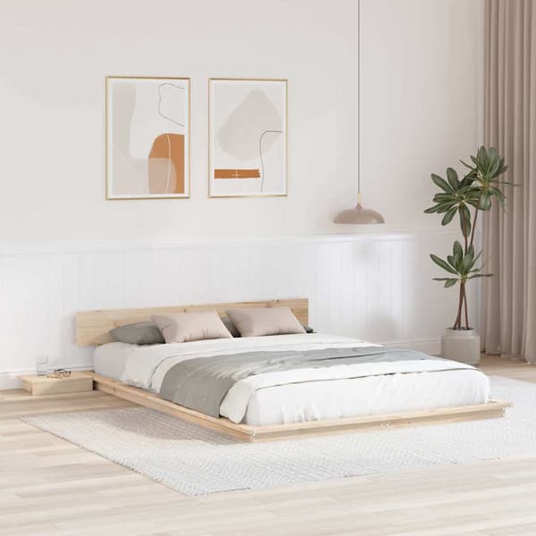 vidaXL Sängram Brun 150 x 200 cm trä