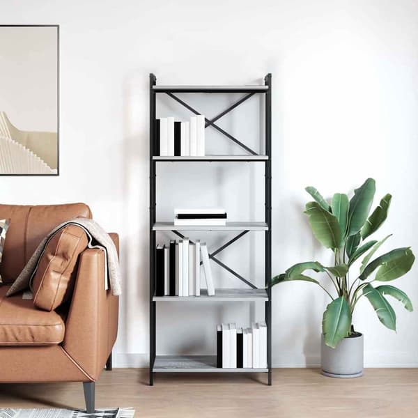 vidaXL Hyllsystem Grå sonoma 60 x 30 x 155 cm Konstruerat trä