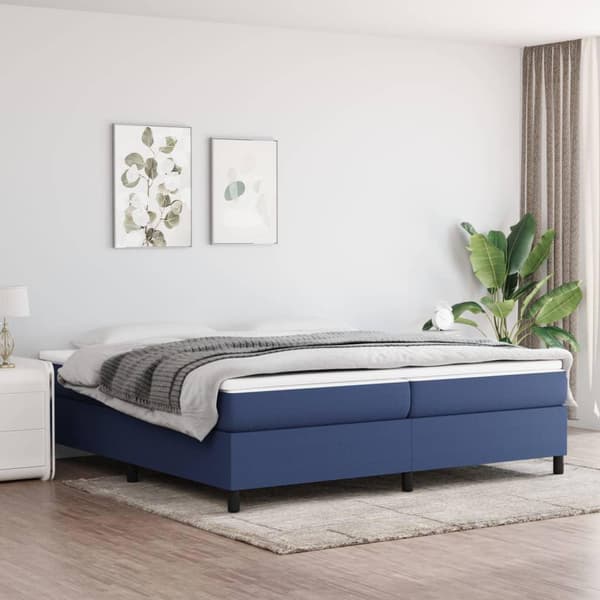 vidaXL Sängram blå 200x200 cm tyg