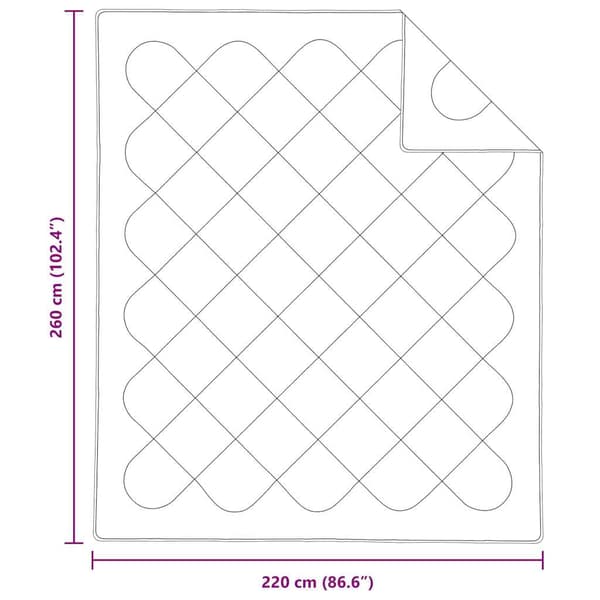 vidaXL Sommar Duvet Vit 260 x 220 x 3 cm Polyester