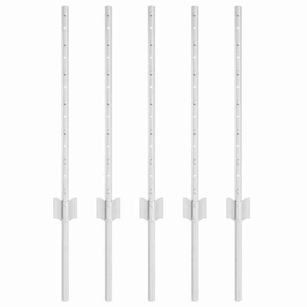 vidaXL Gjerdepåle 5 pcs sølv 60 cm Stål
