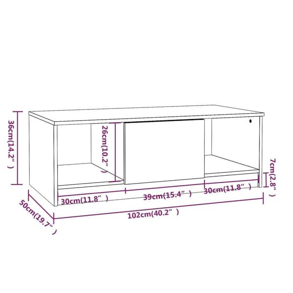 vidaXL Soffbord vit 102x50x36 cm konstruerat trä