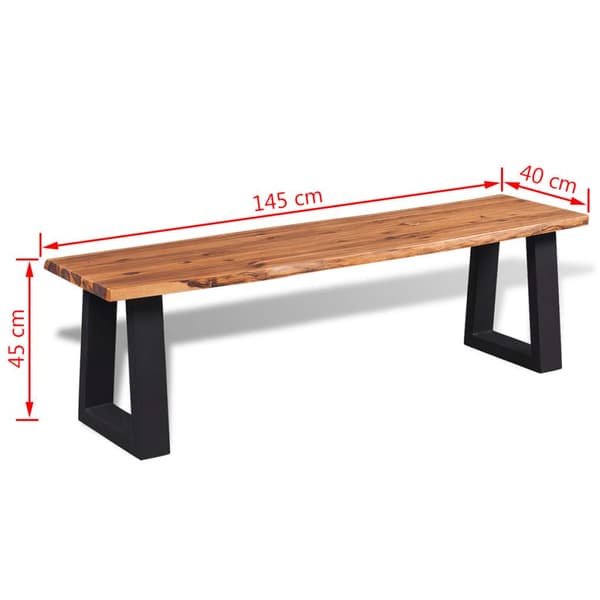vidaXL Benk heltre akasie 145 cm