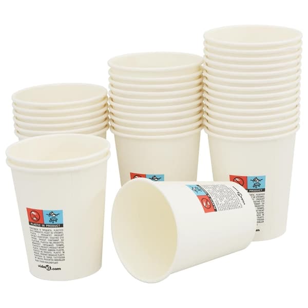 vidaXL Kaffekoppar i papper 1000 st 8oz 200ml vit