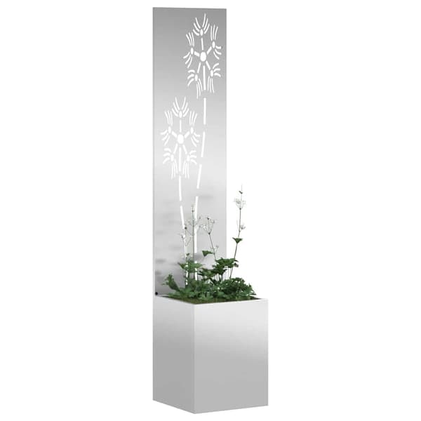 vidaXL Trädgårds integritetsskärm Silver 32 x 140 cm Galvaniserat stål
