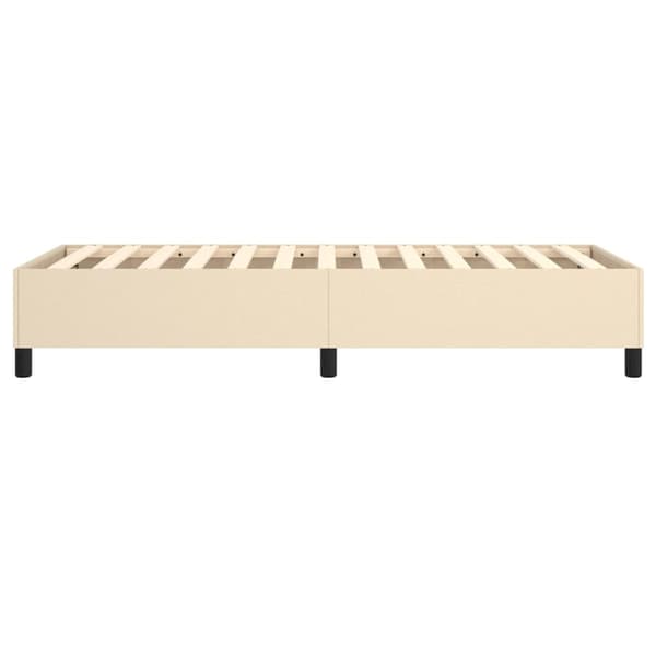 vidaXL Sängram gräddvit 90x200 cm tyg