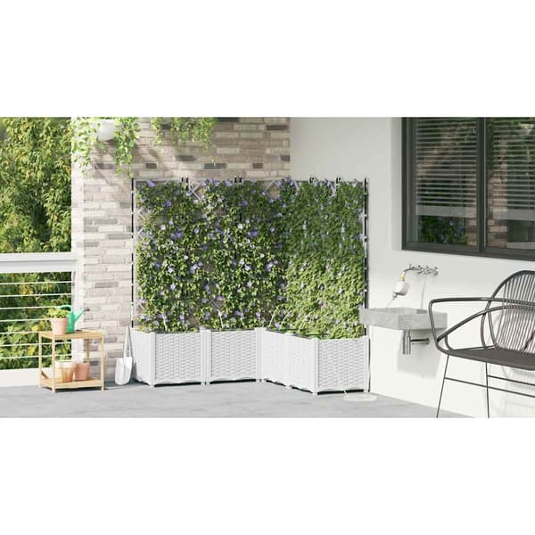 vidaXL Hageblomsterpotte 5 pcs Hvit Plast
