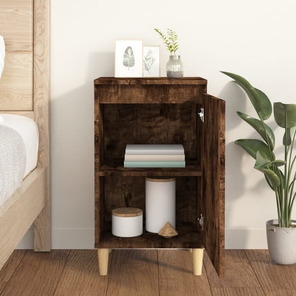 vidaXL Nattbord røkt eik 40x35x70 cm konstruert tre