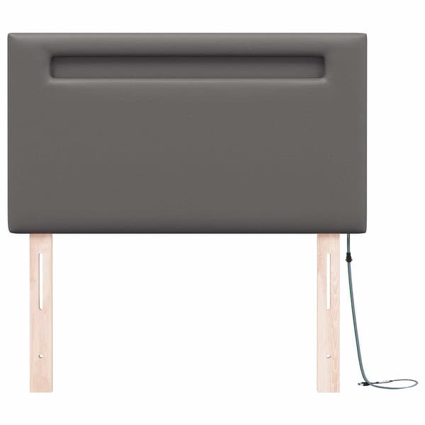 vidaXL LED huvuddyna Grå 90 cm Konstläder