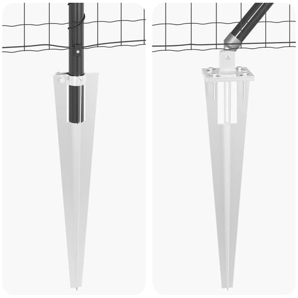 vidaXL Gjerde med stolpe Grå 1,2 x 10 m Stål og PVC