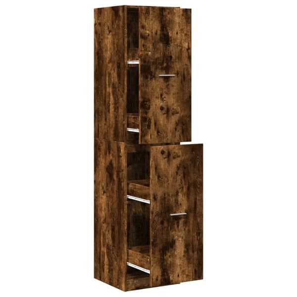 vidaXL Apotekskap røkt eik 40x41x174,5 cm konstruert tre