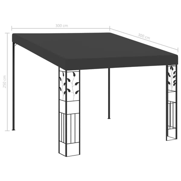 vidaXL Väggmonterad paviljong 3x3x2,5 m antracit