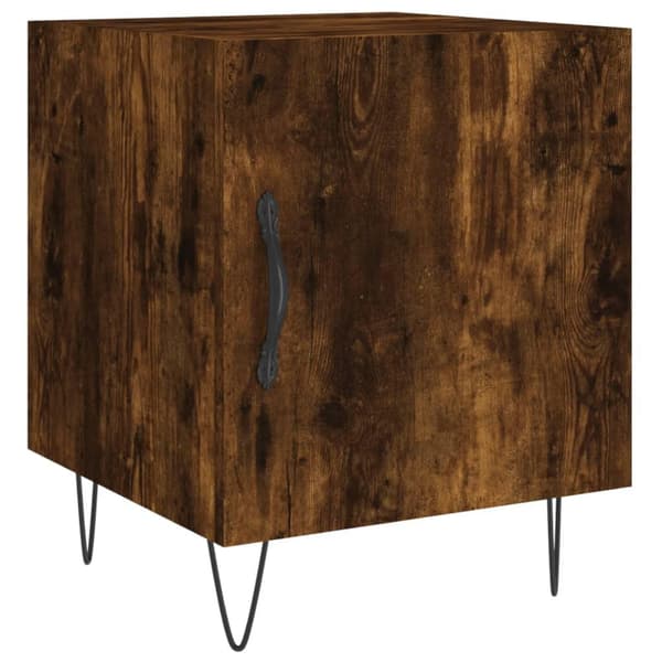 vidaXL Nattbord røkt eik 40x40x50 cm konstruert tre