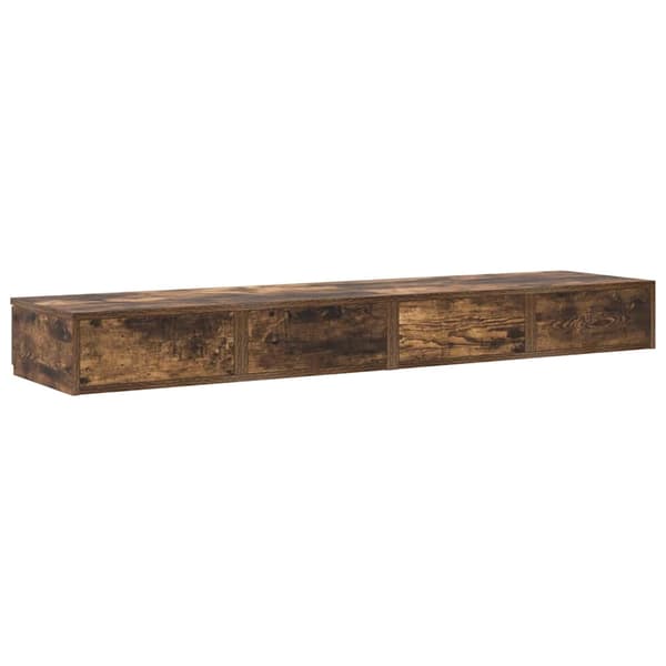 vidaXL Sengeskuffer Røkt eik 160 x 36,5 x 16,5 cm Konstruert tre