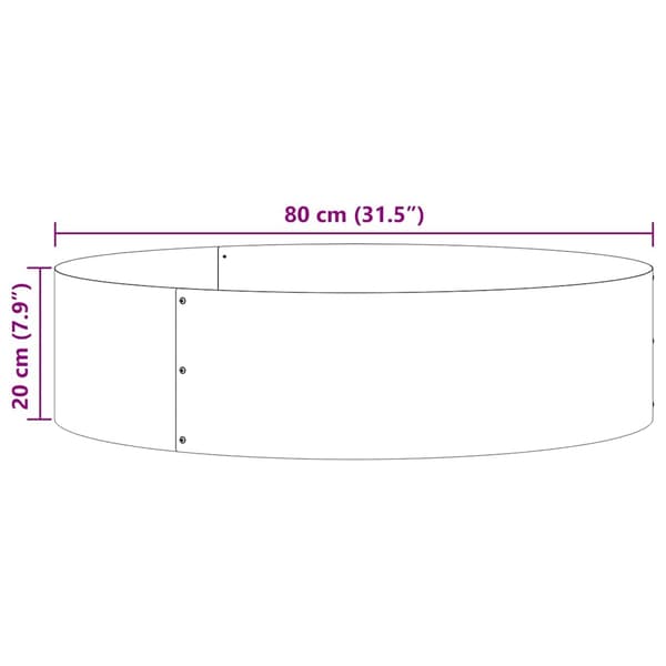 vidaXL Plante ring sølv 80 x 80 x 12 cm Rustfritt Stål