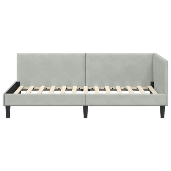 vidaXL Hörnssängram Ljusgrå 90 x 200 cm Sammet