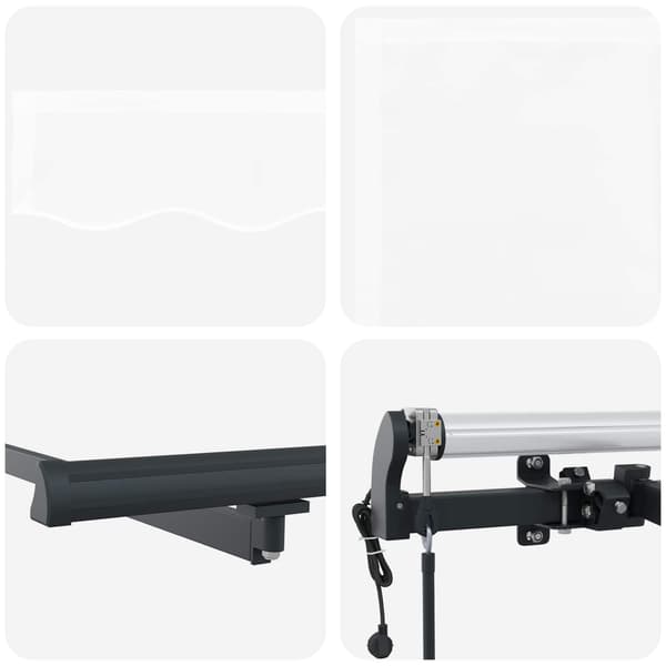 vidaXL Utfällbar markis Vit 450 × 300 cm Duk och Aluminium