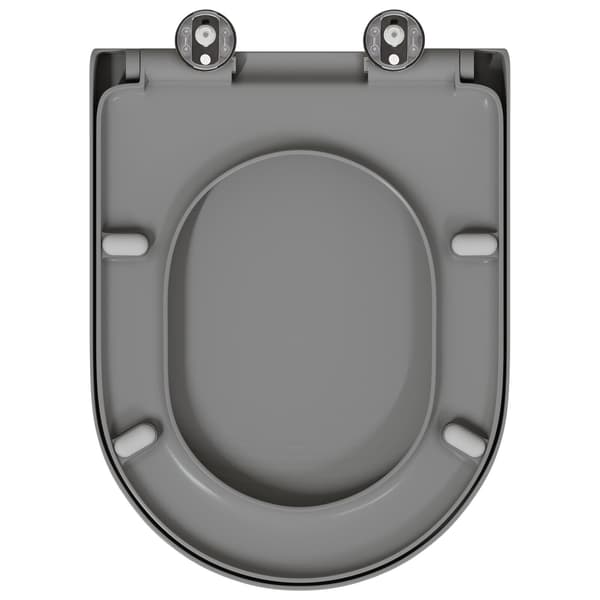 vidaXL Grå Plast Standard Toalettsits Oval Modern Oval toalettsits