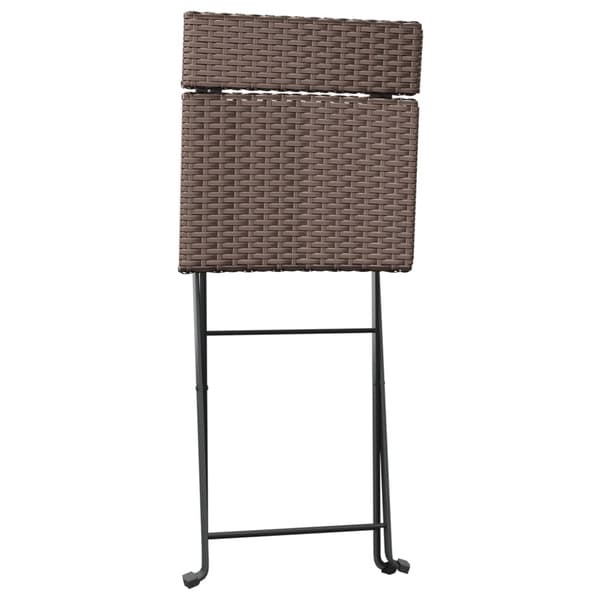 vidaXL Sammenleggbare bistrostoler 4 stk brun polyrotting og stål