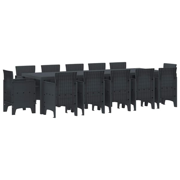 vidaXL Hage Spisegruppe 13 pcs Antrasitt Plast