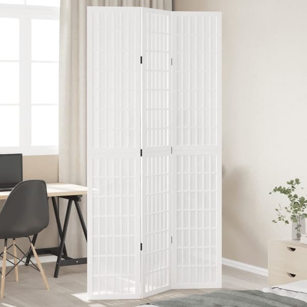 vidaXL Romdeler 3 paneler hvit heltre keisertre