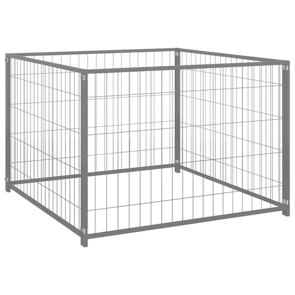 vidaXL Hundgård silver 300x100x70 cm stål
